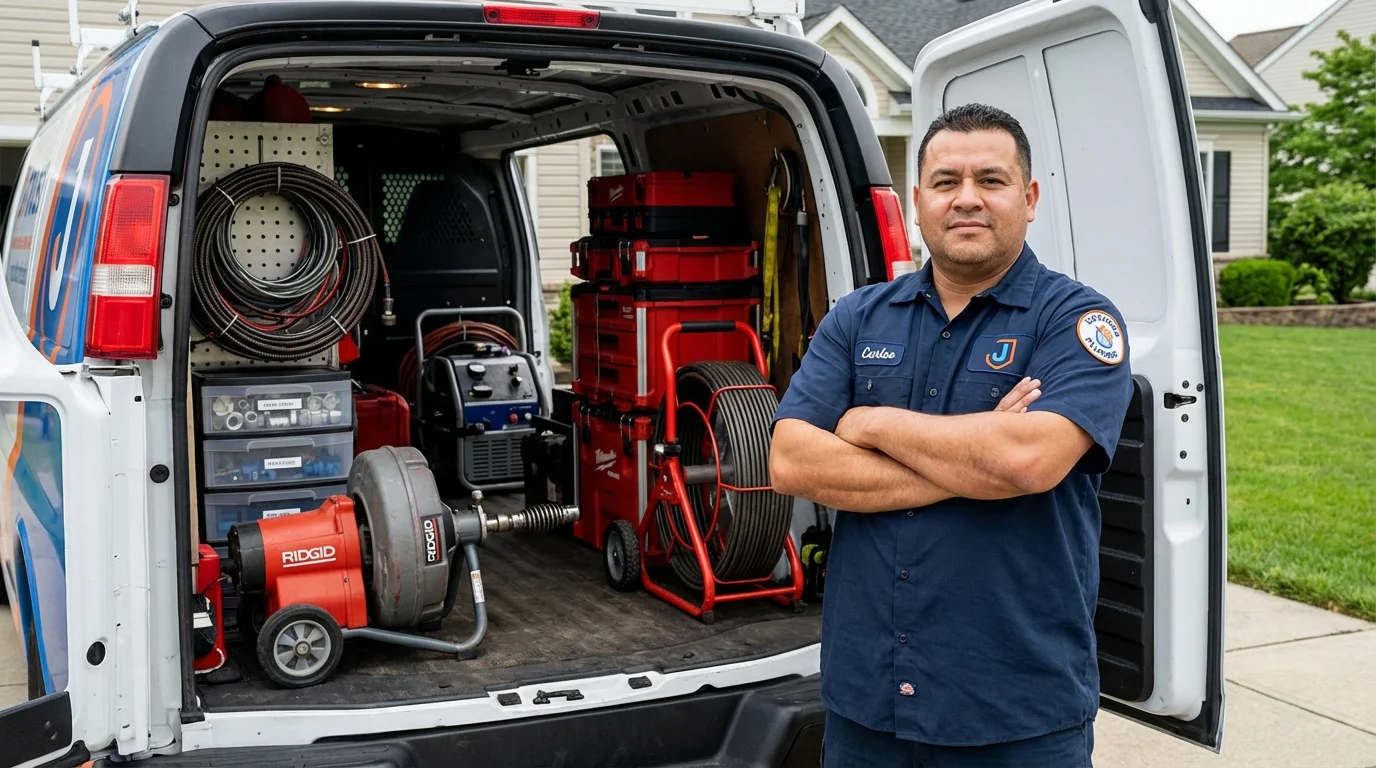 Professional drain cleaning equipment and Johns Plumbing LLC plumber in Lynwood