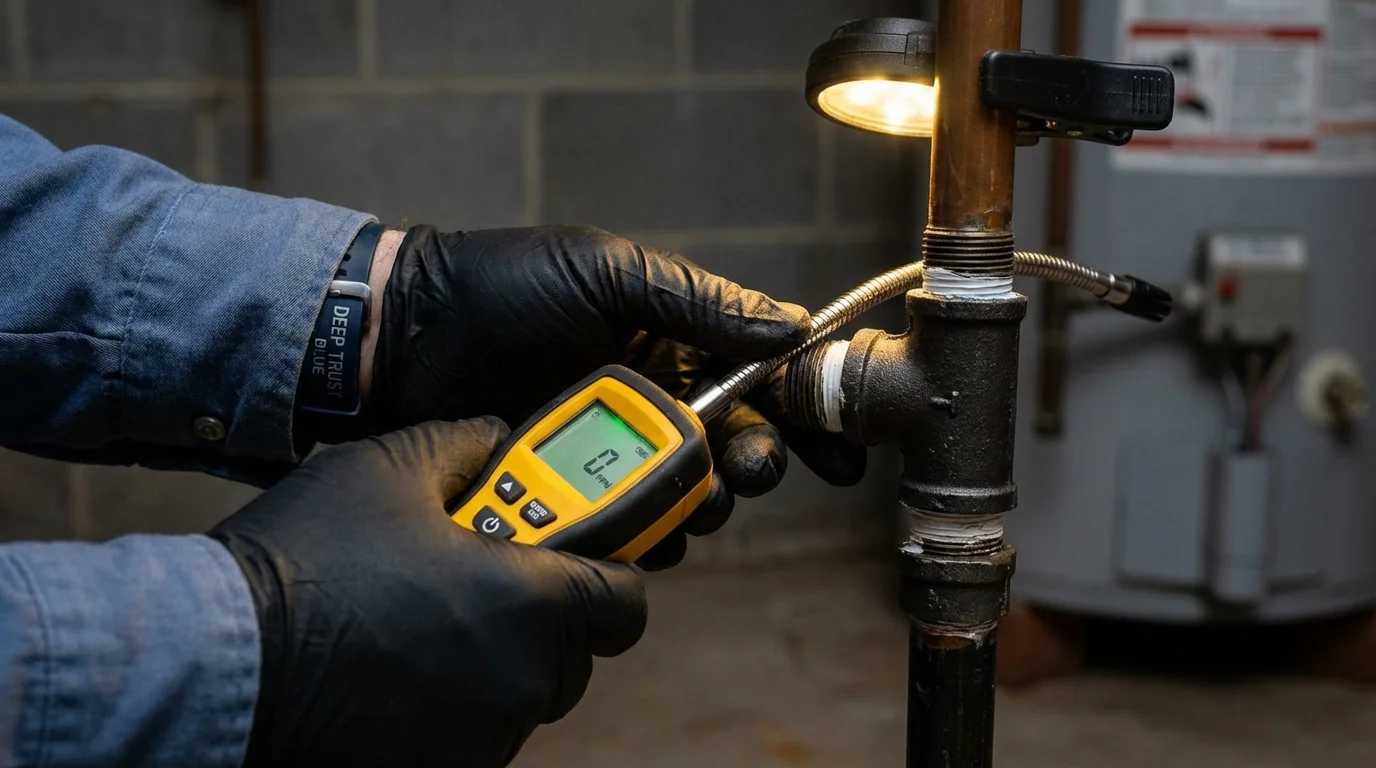Gas leak detection with electronic sniffer by Johns Plumbing LLC in Lynwood
