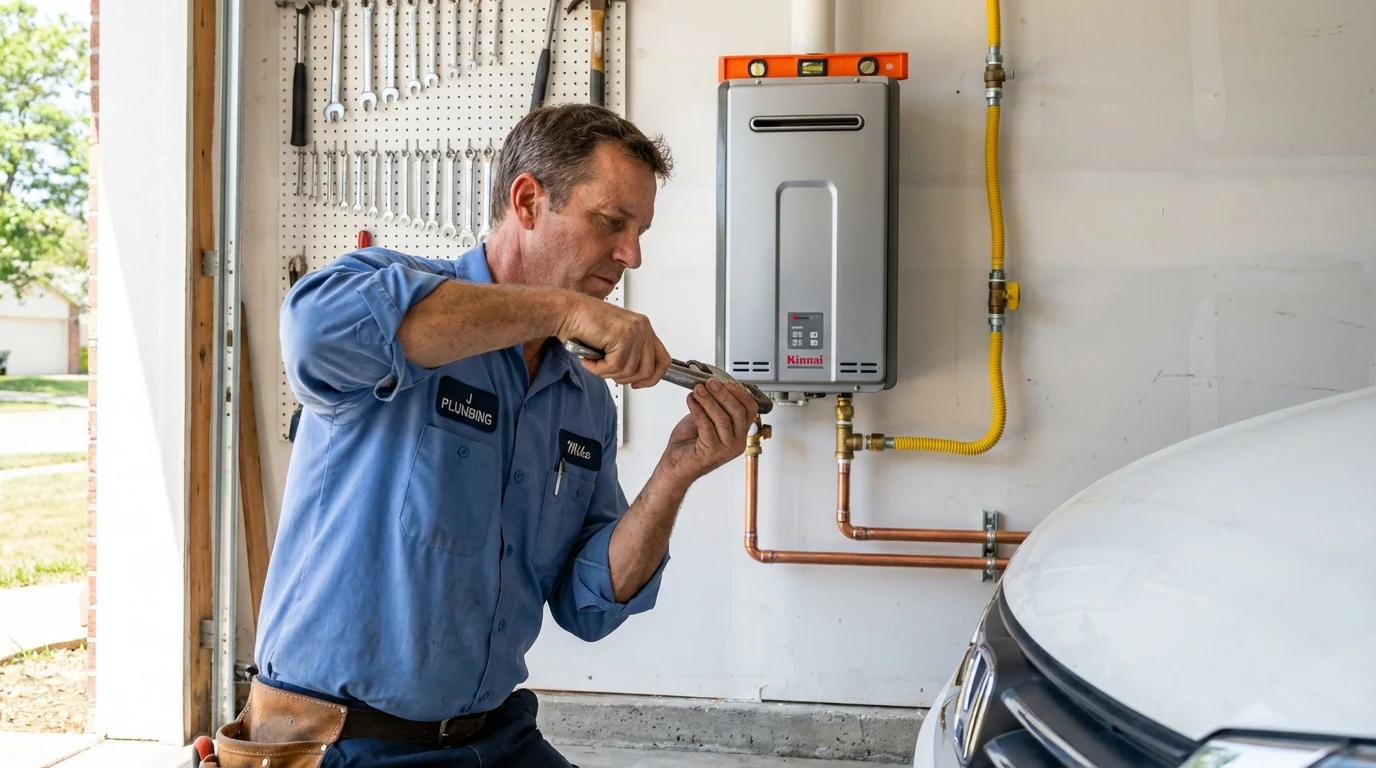 Tankless water heater installation by a Johns Plumbing LLC plumber in Lynwood